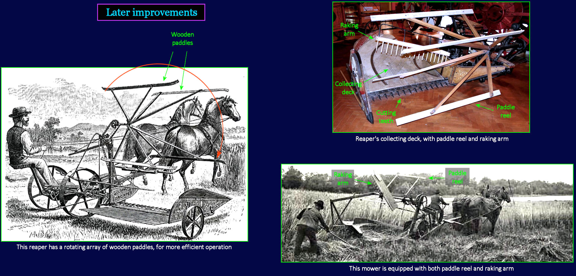 Improved reapers, 1860s